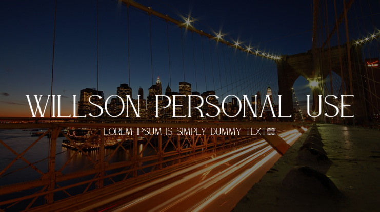WILLSON Personal Use Font