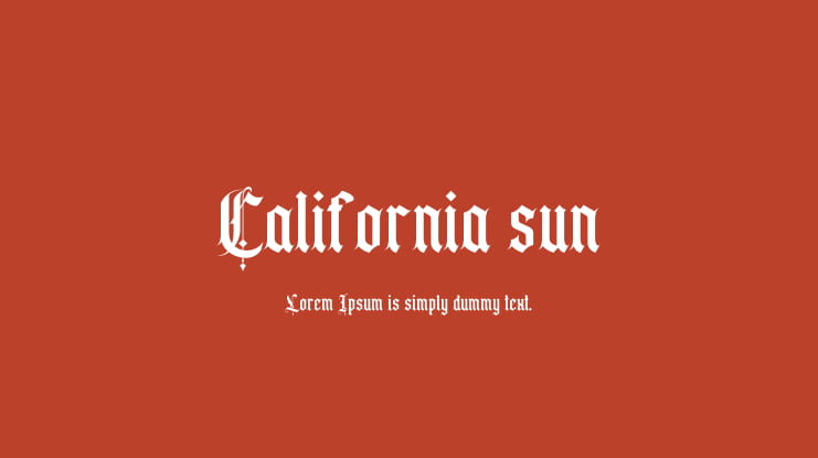 California sun Font Family