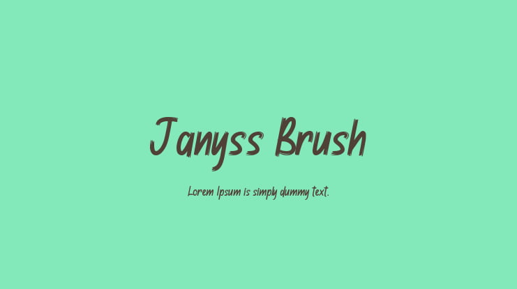 Janyss Brush Font