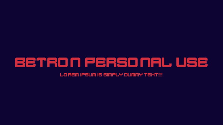 Betron Personal Use Font