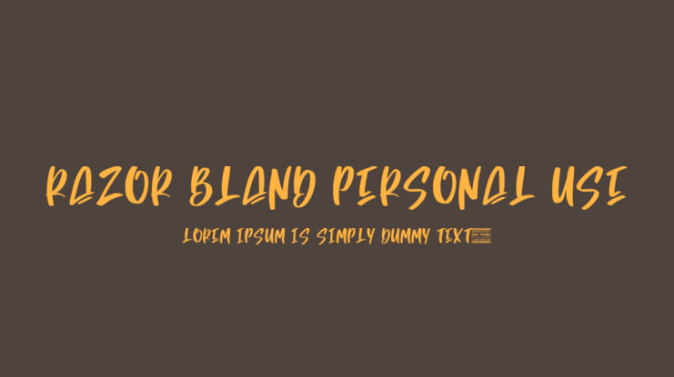 Razor Bland Personal Use Font