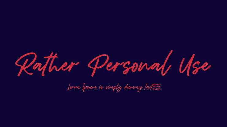 Rather Personal Use Font