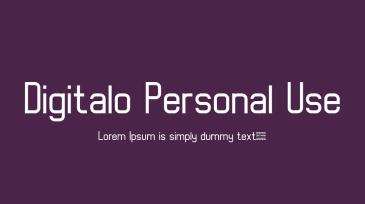 Digitalo Personal Use Font