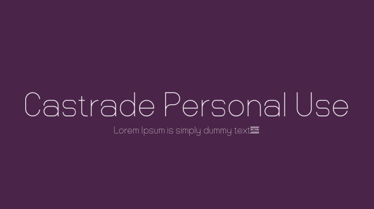Castrade Personal Use Font