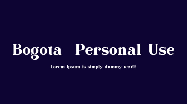 Bogota  Personal Use Font