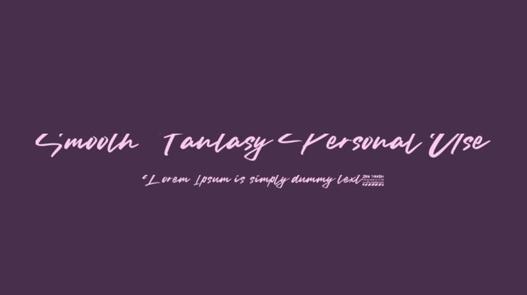 Smooth Fantasy Personal Use Font