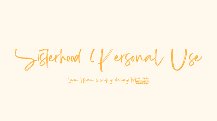 Sisterhood Personal Use Font
