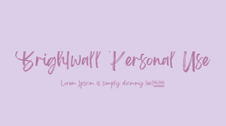 Brightwall Personal Use Font