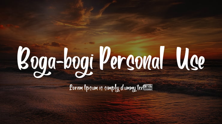 Boga-bogi Personal  Use Font