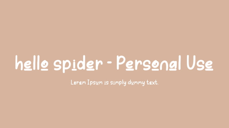 hello spider - Personal Use Font Family