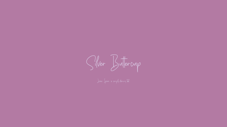 Silver Buttercup Font