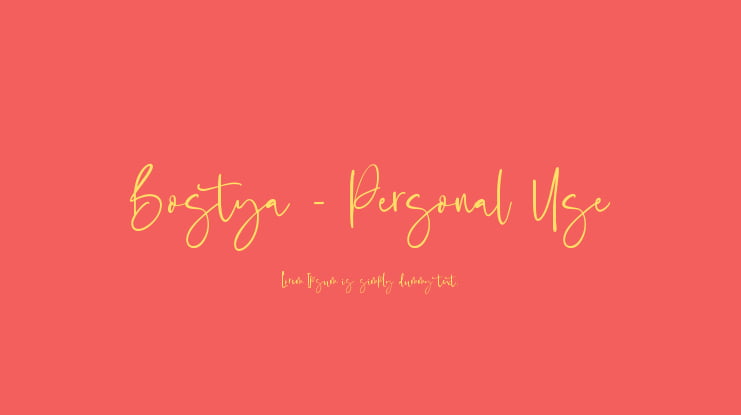Bostya - Personal Use Font