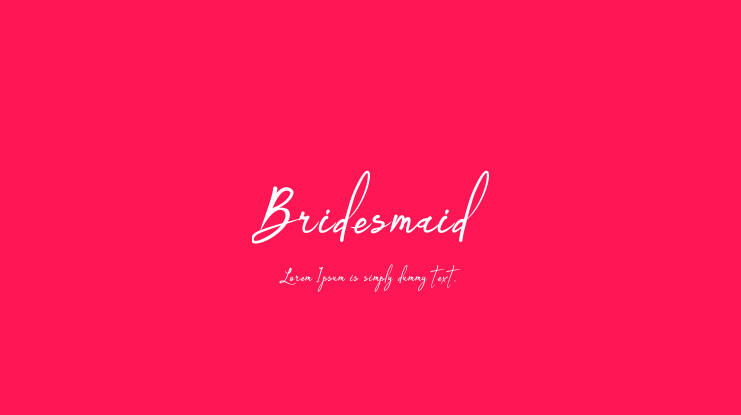 Bridesmaid Font