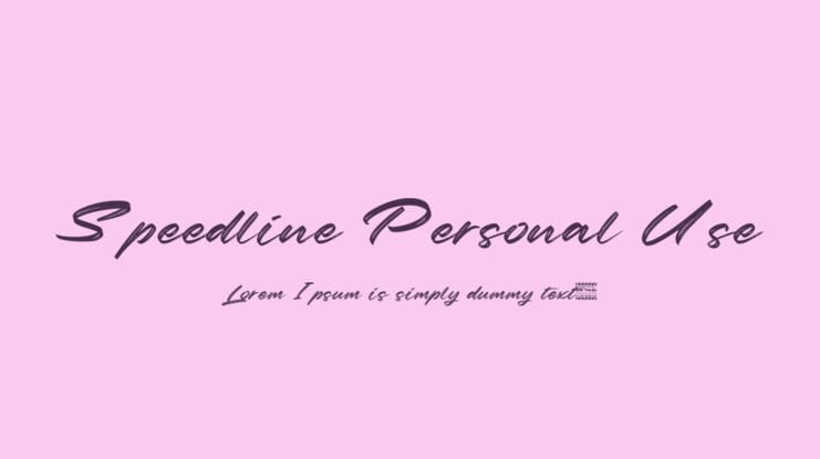 Speedline Personal Use Font
