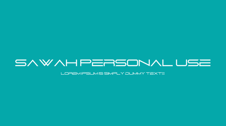 Sawah Personal Use Font