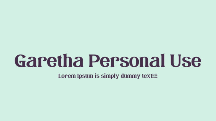 Garetha Personal Use Font