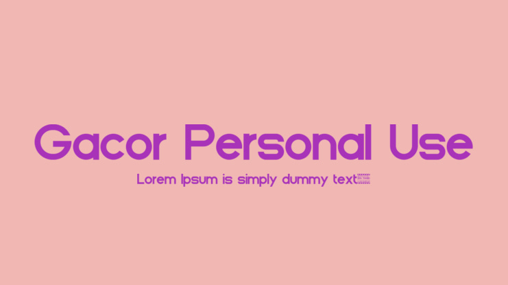 Gacor Personal Use Font