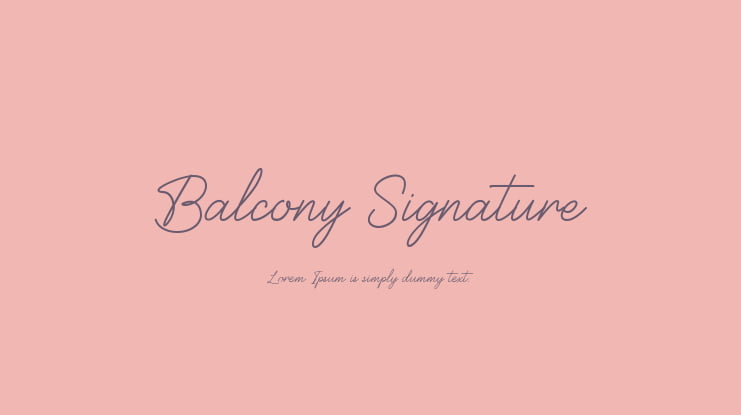 Balcony Signature Font