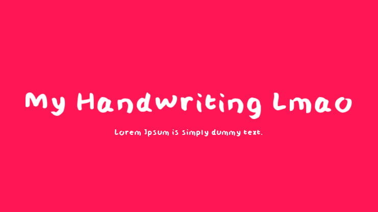 My Handwriting Lmao Font