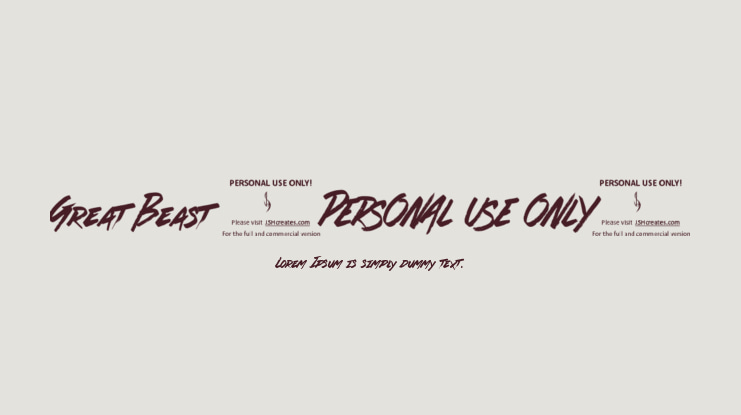 Great Beast (PERSONAL USE ONLY) Font