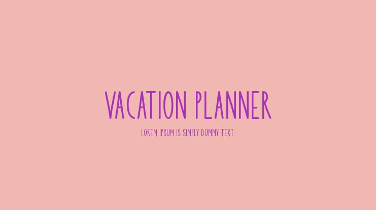 Vacation Planner Font