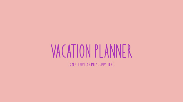 Vacation Planner Font