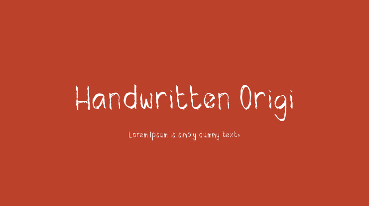 Handwritten Origi Font