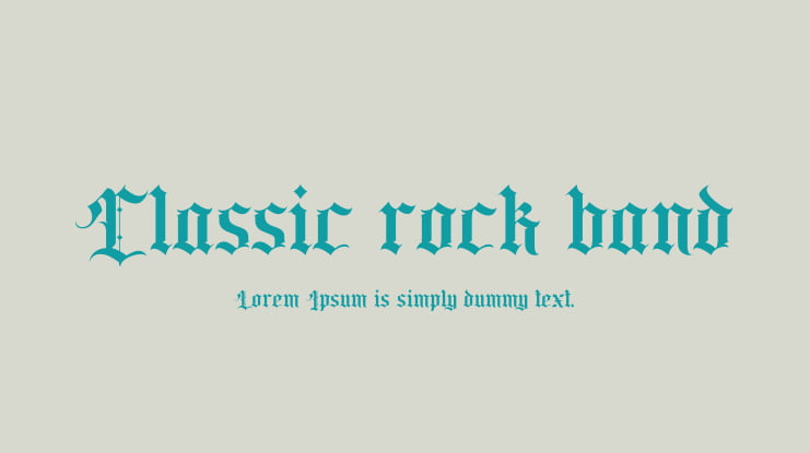 Classic rock band Font Family
