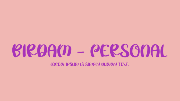 Birdam - PERSONAL Font