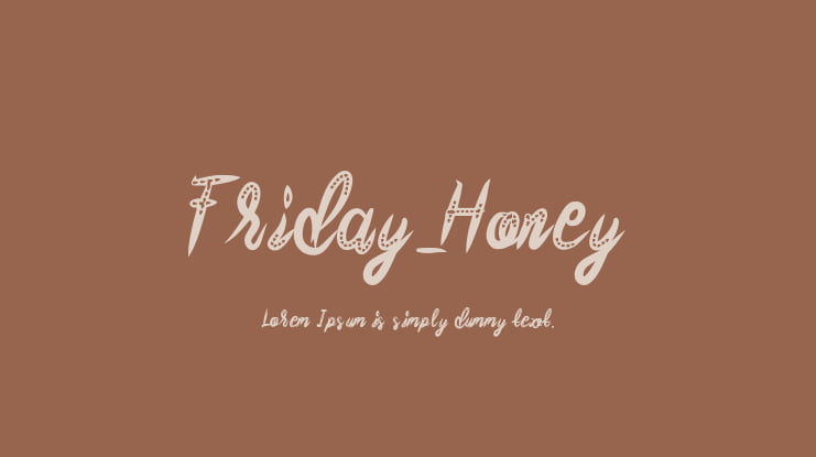 Friday_Honey Font