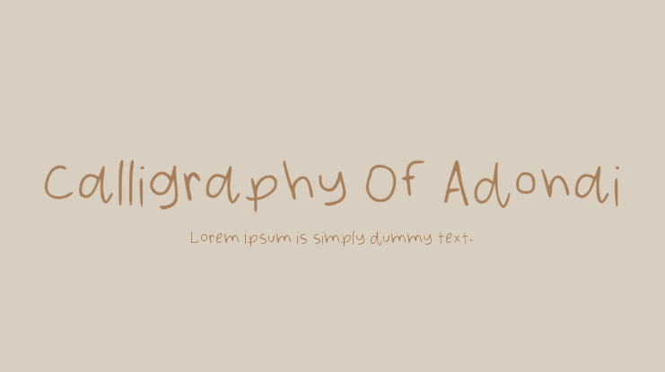 Calligraphy Of Adonai Font