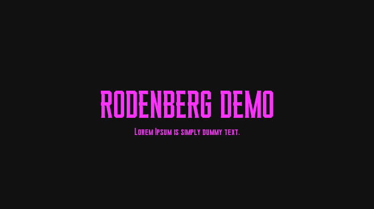RODENBERG DEMO Font