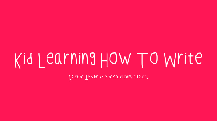 Kid Learning How To Write Font