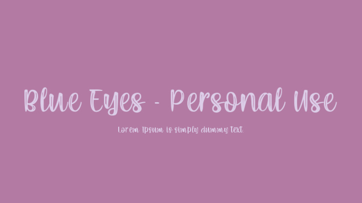 Blue Eyes - Personal Use Font
