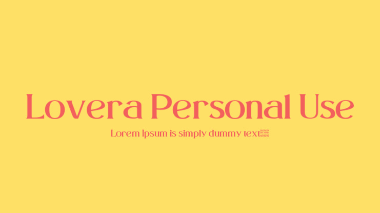 Lovera Personal Use Font