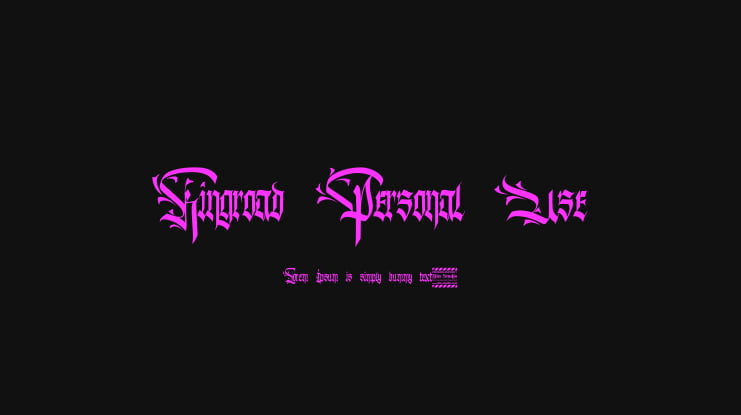 Kingroad Personal Use Font