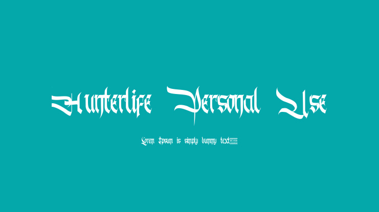 Hunterlife Personal Use Font