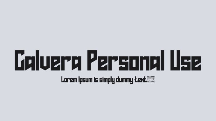 Calvera Personal Use Font