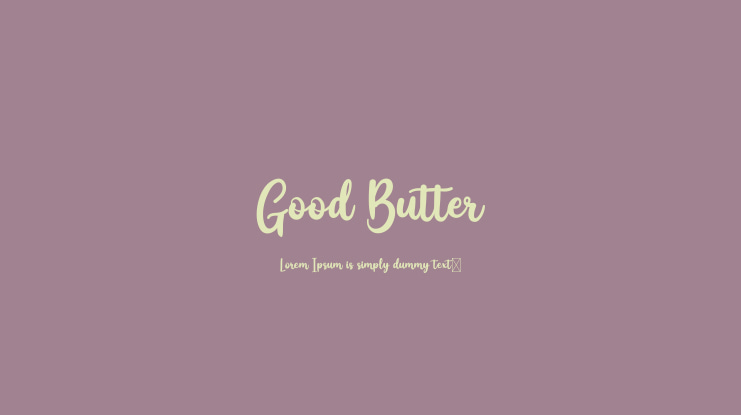 Good Butter Font