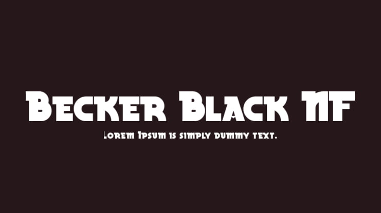 Becker Black NF Font