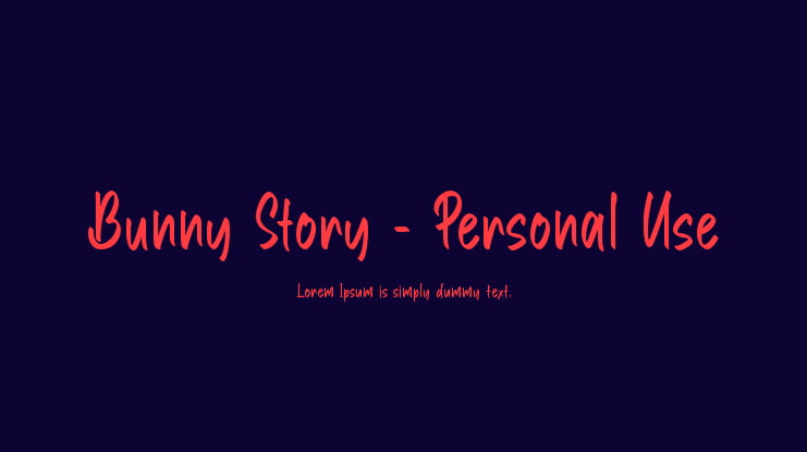 Bunny Story - Personal Use Font