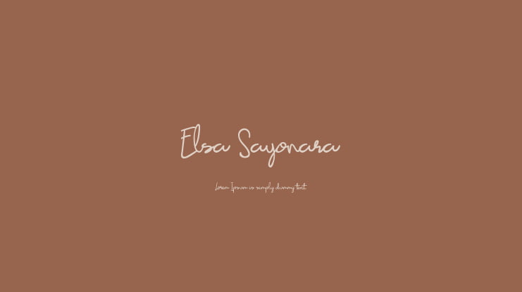 Elsa Sayonara Font