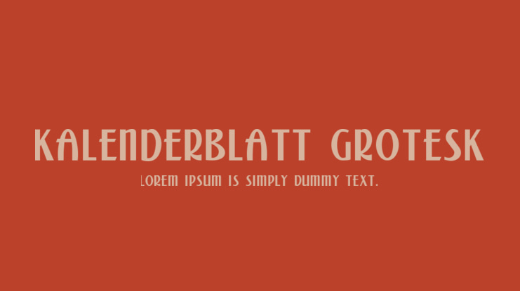 Kalenderblatt Grotesk Font