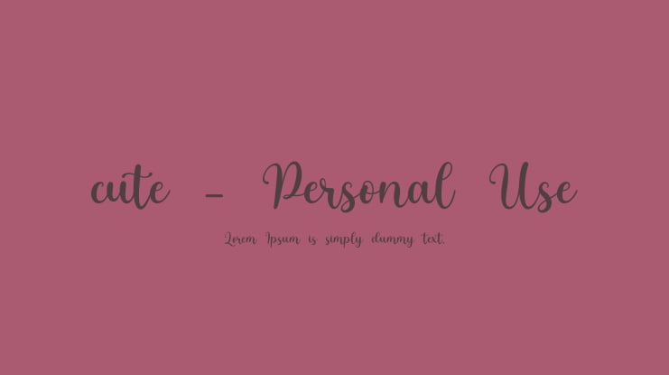 cute - Personal Use Font