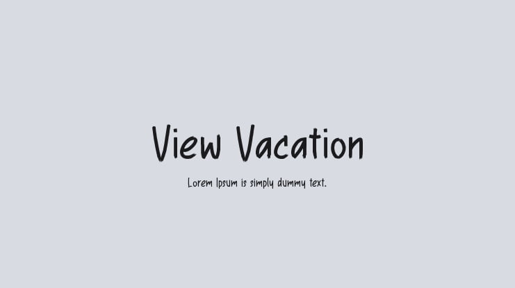 View Vacation Font