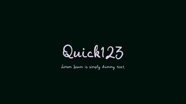 Quick123 Font