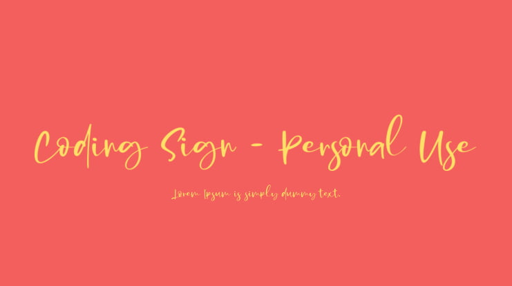 Coding Sign - Personal Use Font