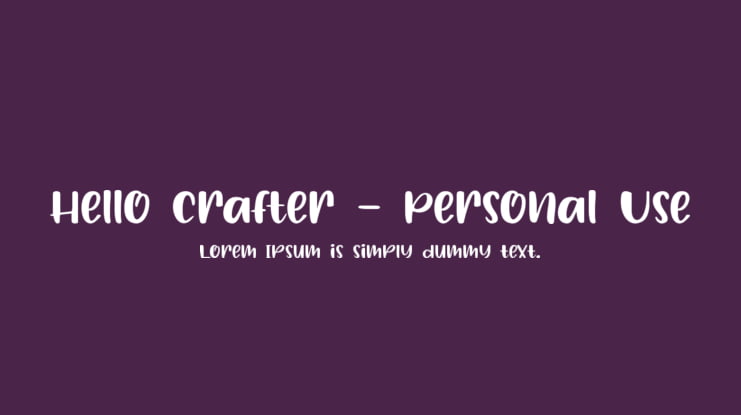 Hello Crafter - Personal Use Font