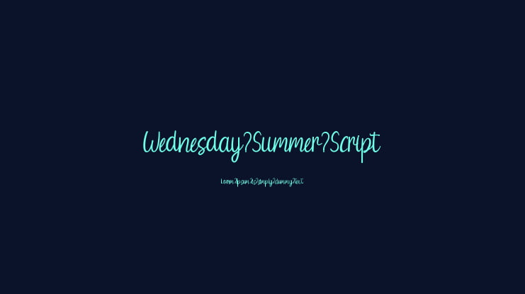 Wednesday Summer Script Font Family