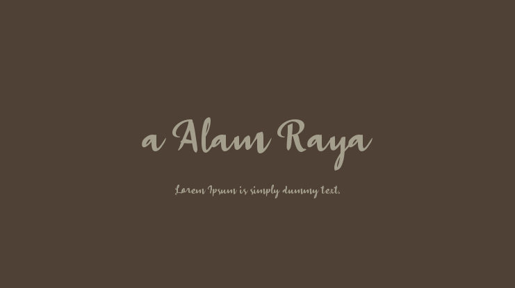 a Alam Raya Font